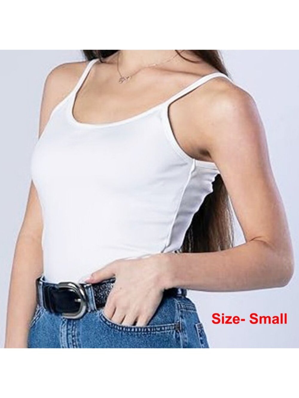 Lot of 2 Cami Top Camisole Sheer Soft Premium Cotton Comfortable White Small